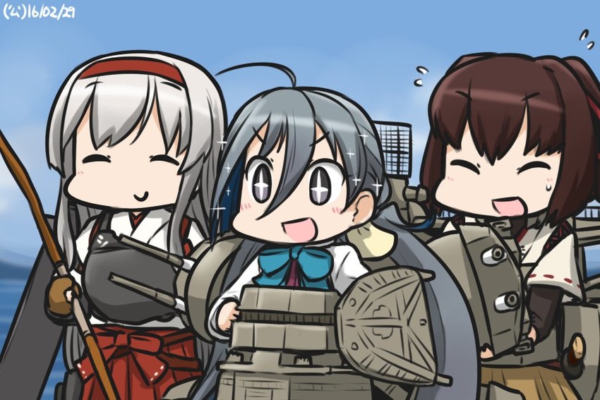 shoukaku, kiyoshimo, and ise (kantai collection) drawn by hamu_koutarou