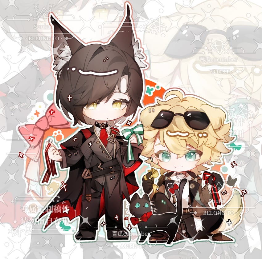 tequila, phantom, and miss christine (arknights and 1 more) drawn by fuwafuwa66867