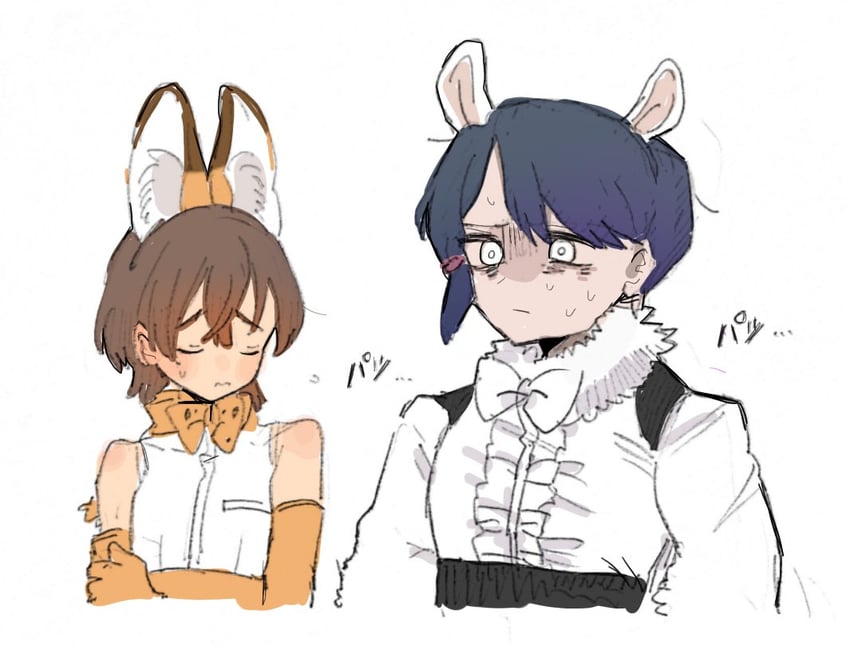 serval, captain, and southern tamandua (kemono friends and 1 more) drawn by 010mzam