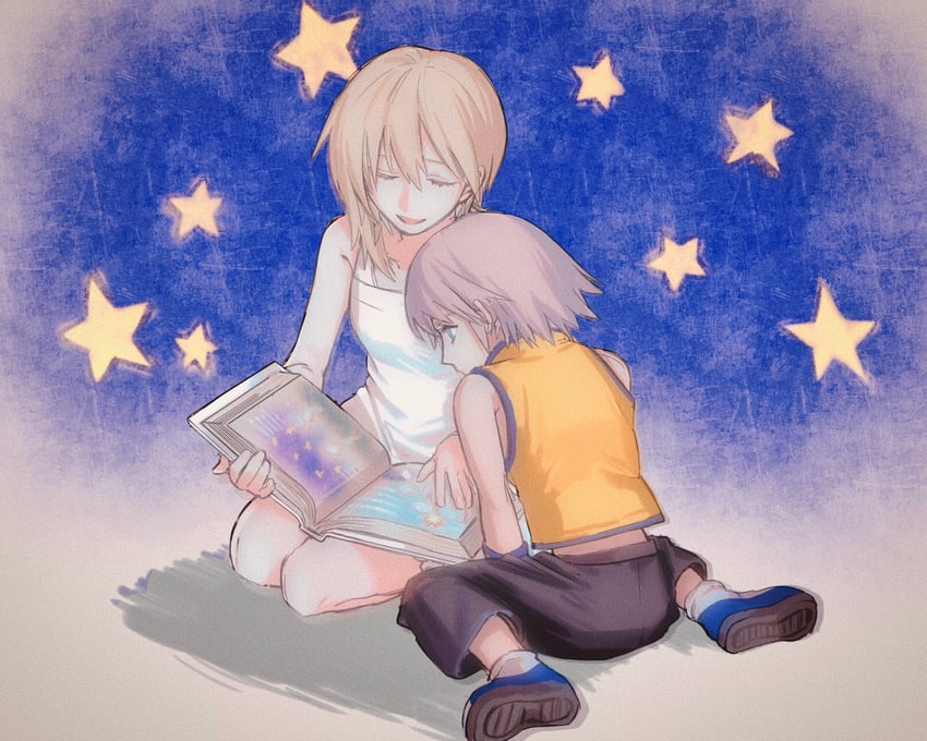 riku and namine (kingdom hearts and 1 more) drawn by nishinsobha