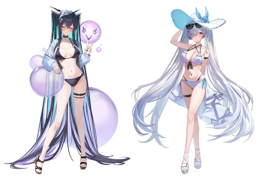 cinderella and little mermaid (goddess of victory: nikke) drawn by andamiro
