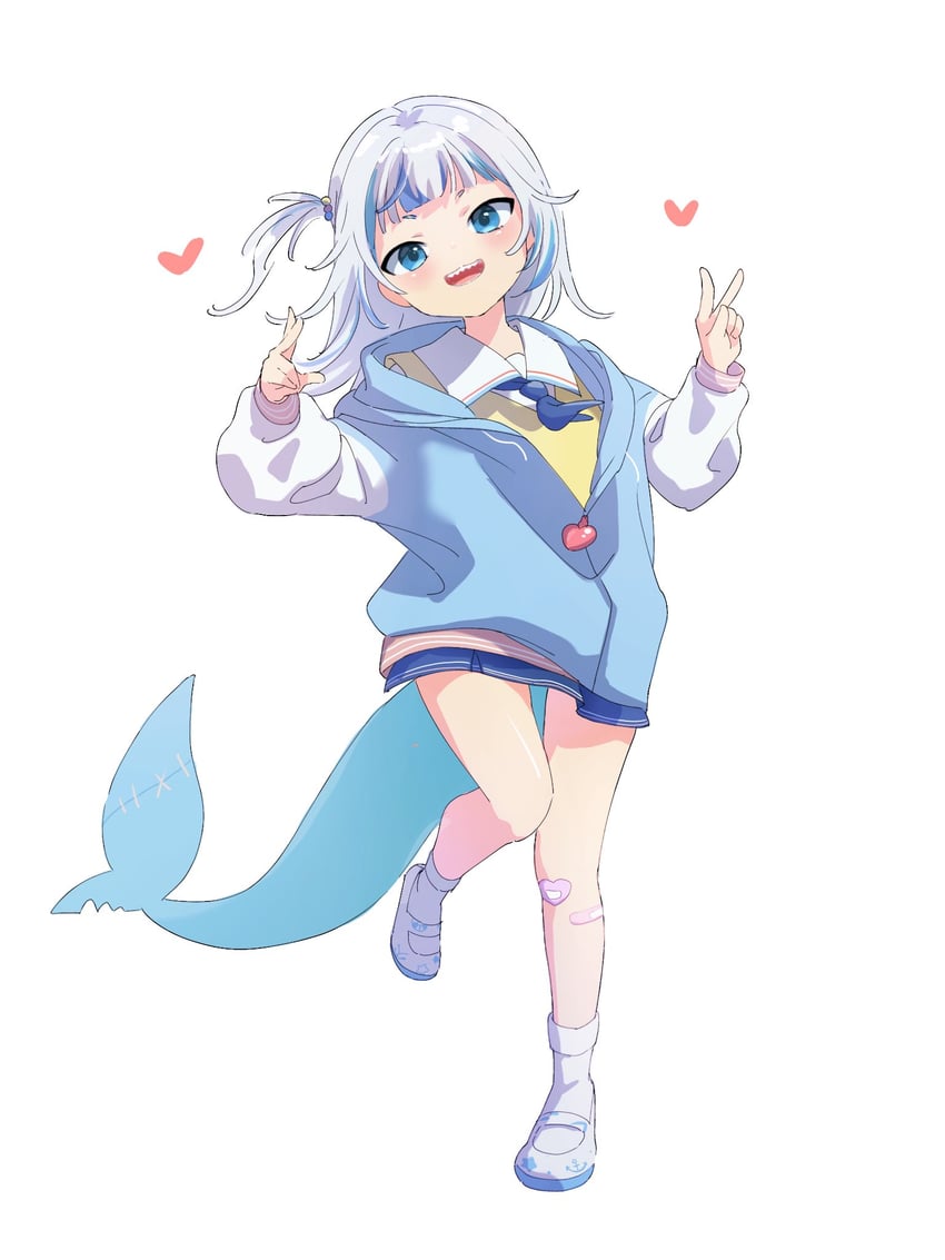 gawr gura (hololive and 1 more) drawn by makugiga