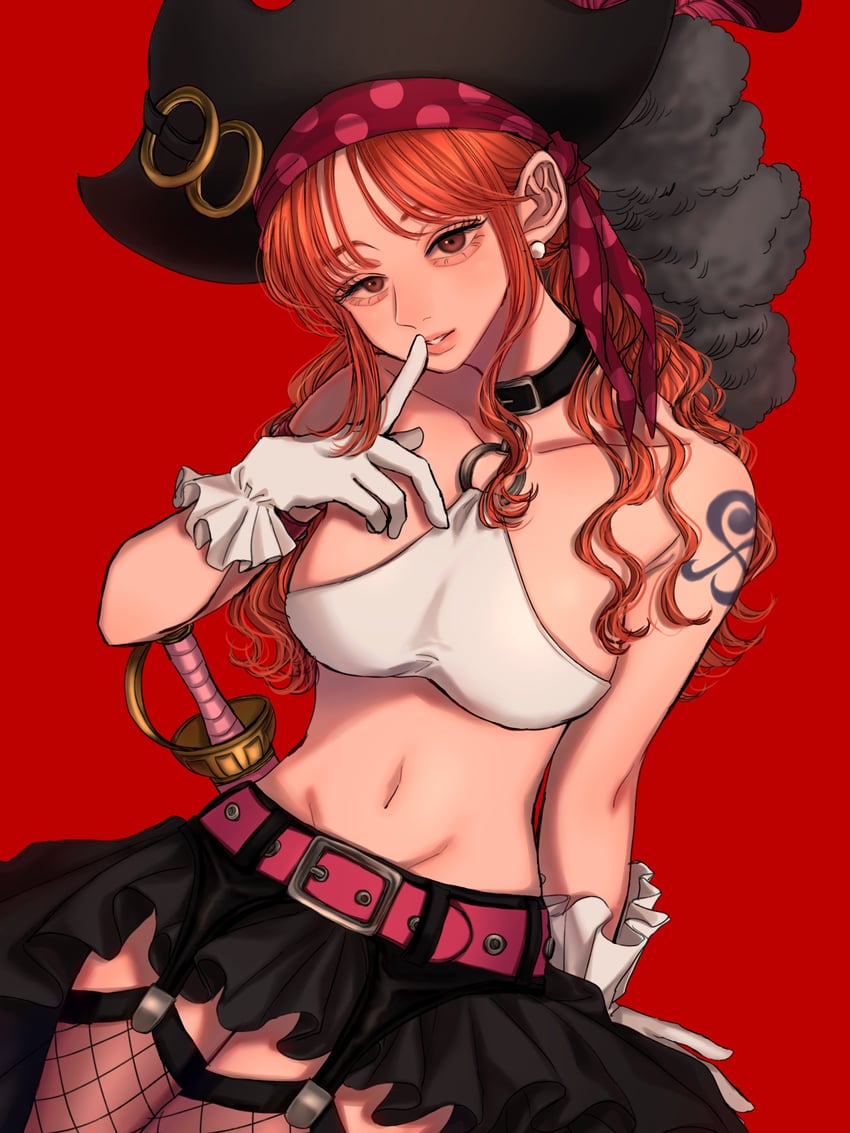 nami (one piece and 1 more) drawn by norimaki_(seidan0611)