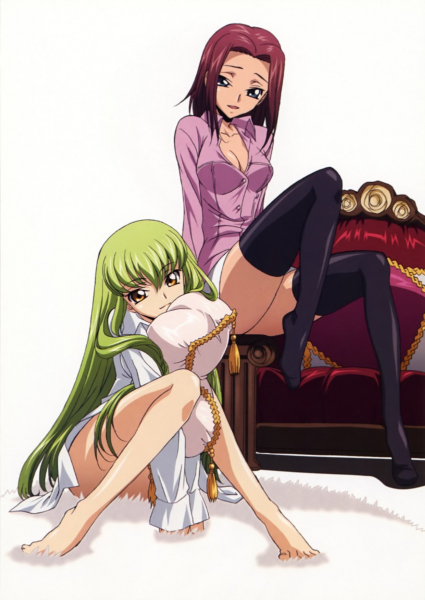 c.c. and kouzuki kallen (code geass) drawn by kawaguchi_rie