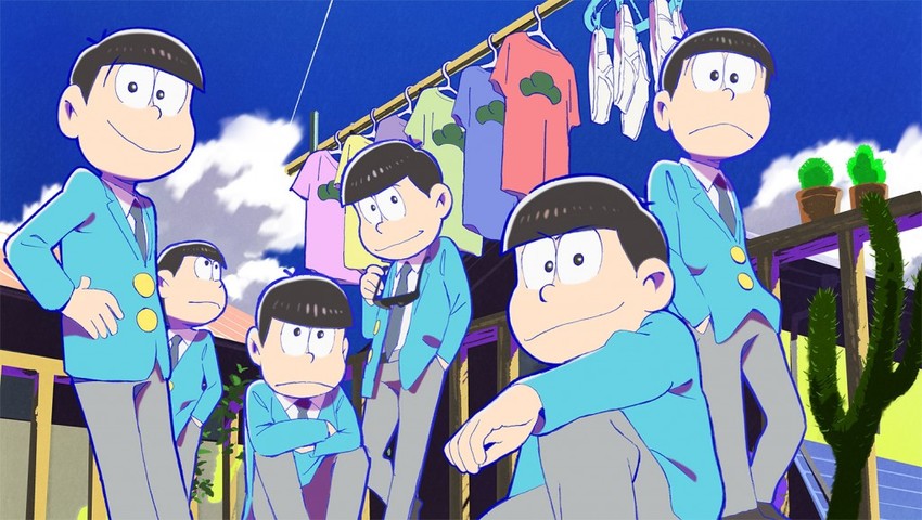 matsuno osomatsu, matsuno karamatsu, matsuno ichimatsu, matsuno jyushimatsu, matsuno choromatsu, and 1 more (osomatsu and 2 more)