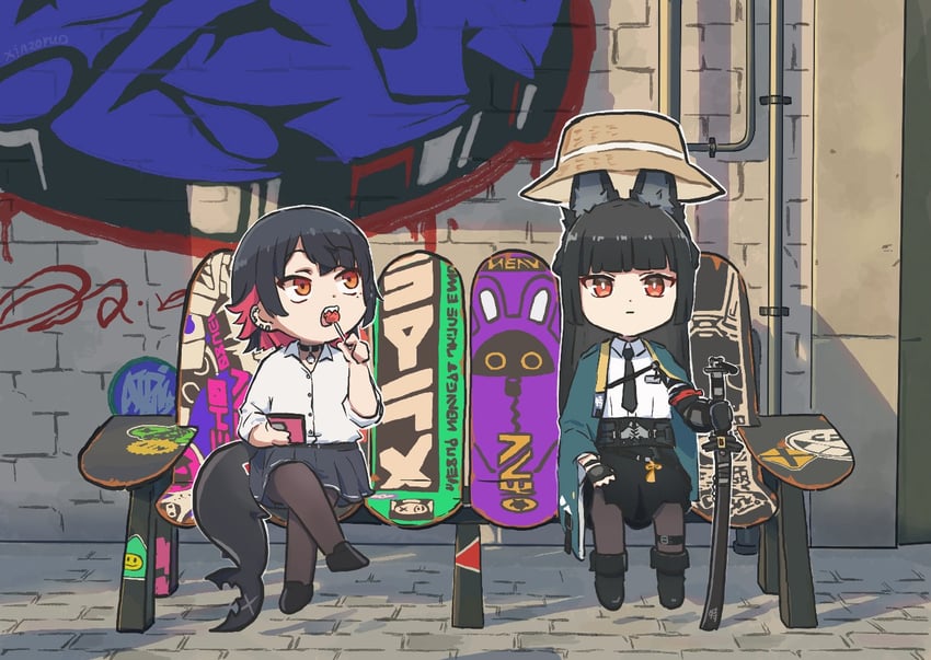 ellen joe and hoshimi miyabi (zenless zone zero) drawn by xinzoruo