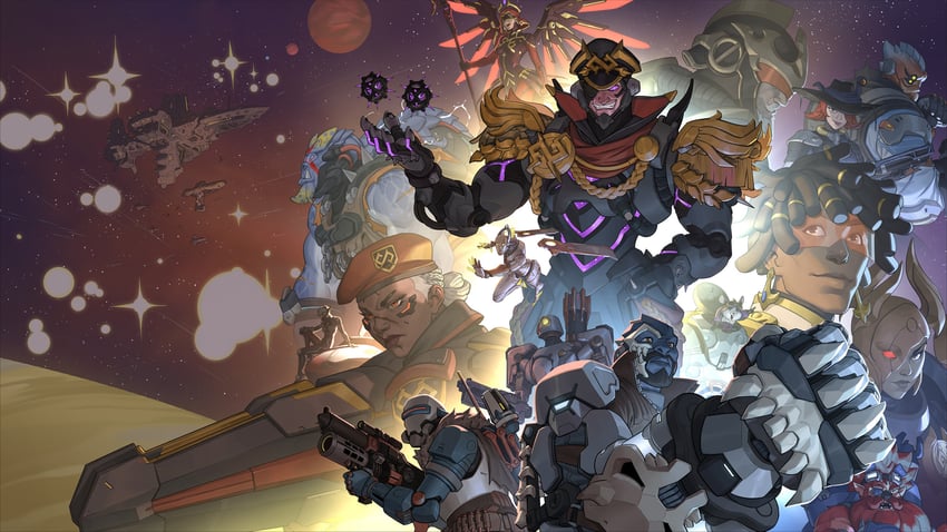 mercy, soldier: 76, brigitte, ashe, lucio, and 23 more (overwatch and 1 more) drawn by nesskain