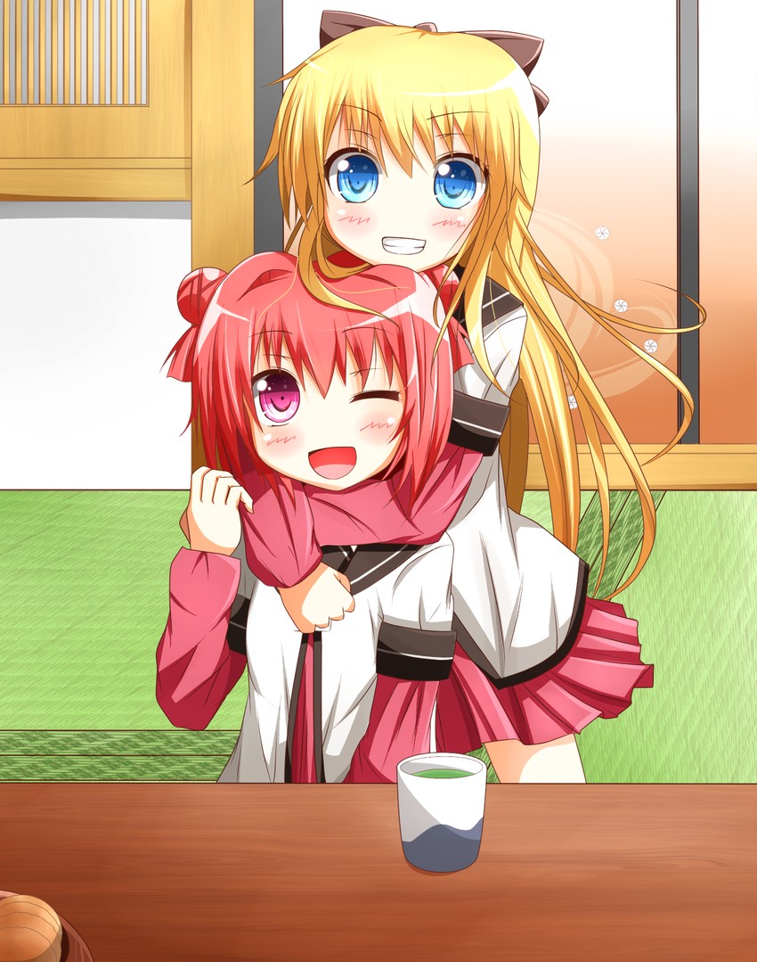 toshinou kyouko and akaza akari (yuruyuri) drawn by warabi_mochi_(ehimedaisuki)