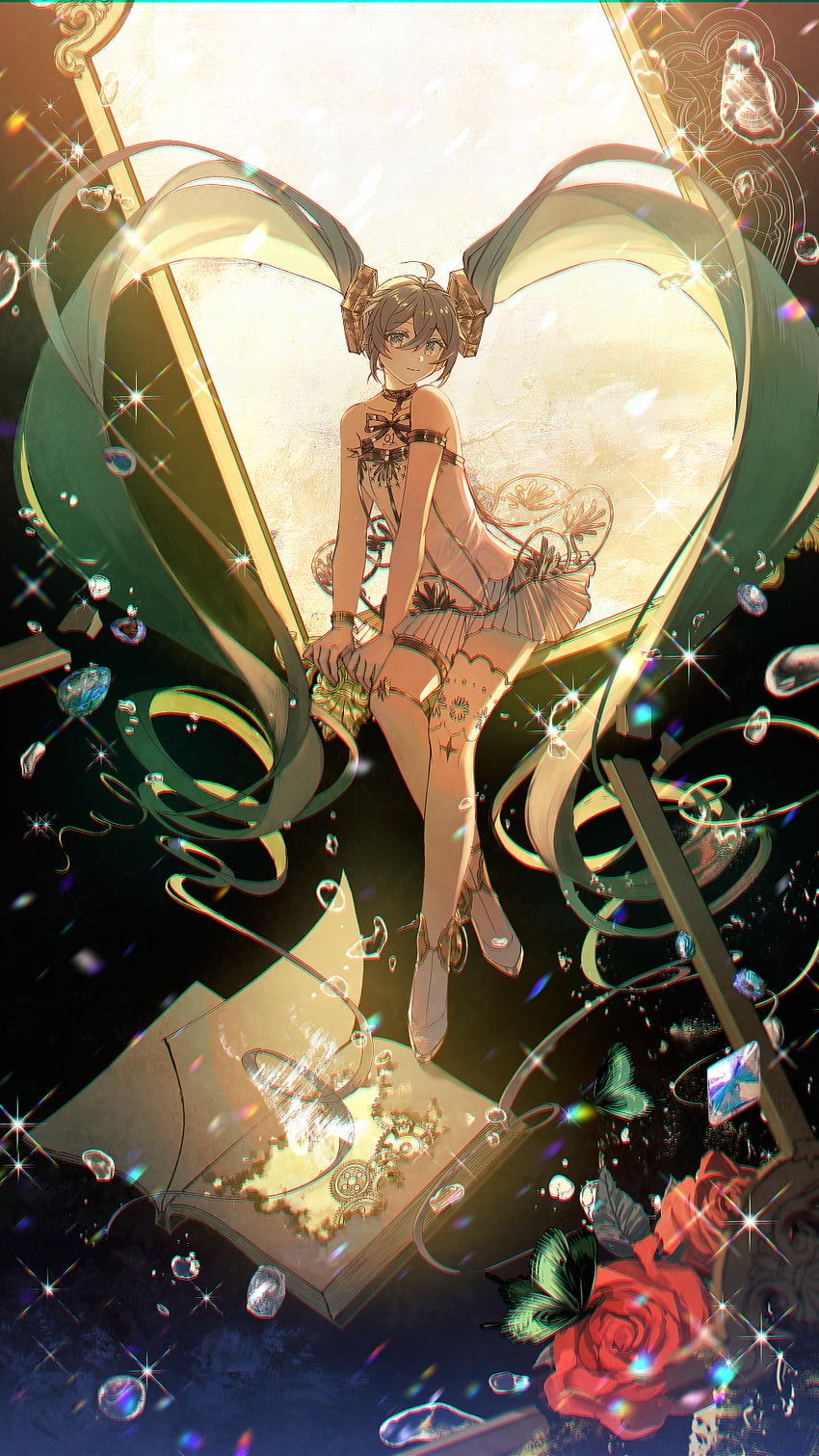 hatsune miku and gramophone miku (vocaloid and 1 more) drawn by kleinlight