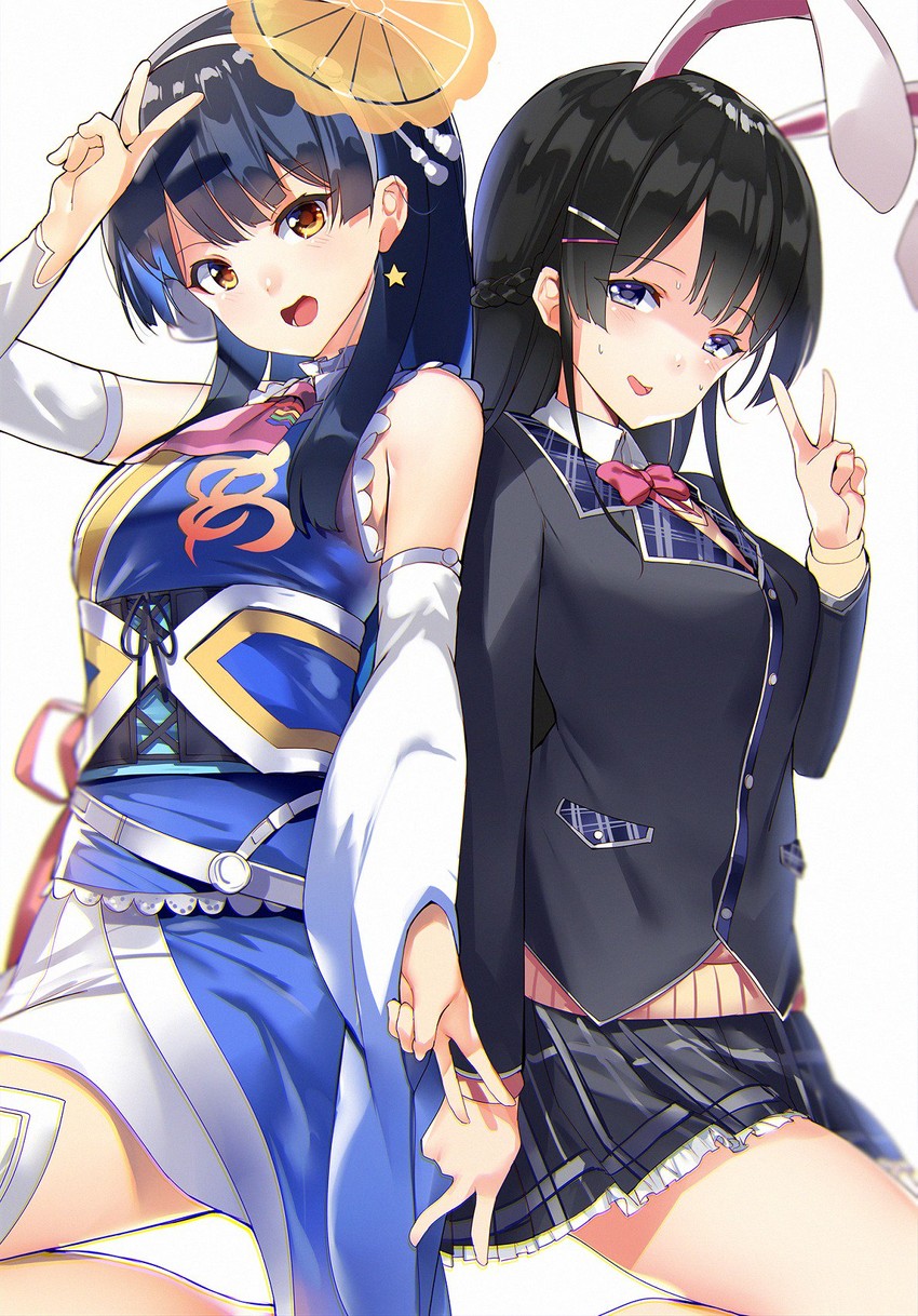 tsukino mito and weatheroid (nijisanji and 1 more) drawn by orihi_chihiro