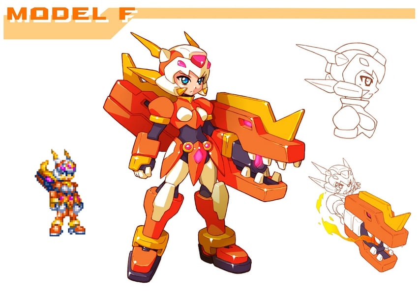 ciel and model f (mega man and 2 more) drawn by tomycase