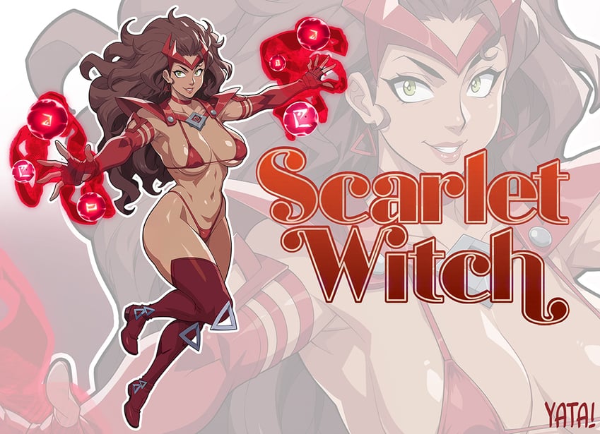 wanda maximoff and scarlet witch (marvel and 2 more) drawn by yatagarasupen