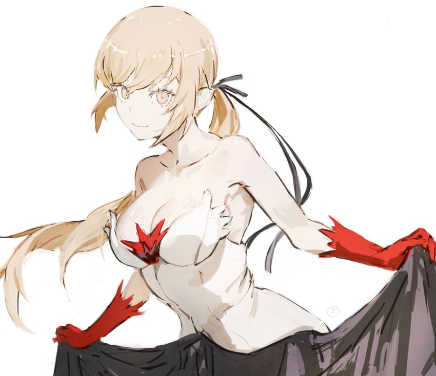 oshino shinobu and kiss-shot acerola-orion heart-under-blade (monogatari and 1 more) drawn by taki_(a313131333)