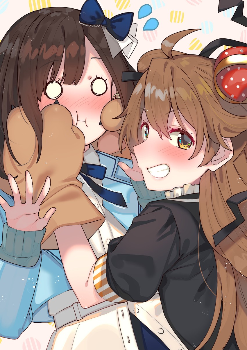 shishigami leona and hanabasami kyou (re:act and 1 more) drawn by tonarikeru