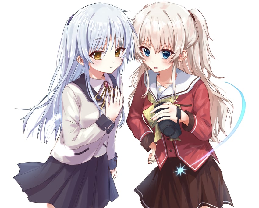 tachibana kanade and tomori nao (angel beats! and 2 more) drawn by thank_u_eroge