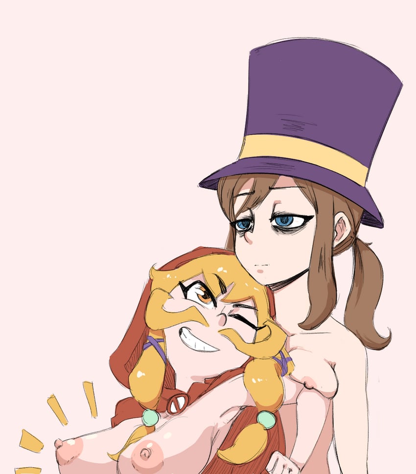 hat kid and mustache girl (a hat in time) drawn by spicy_bardo