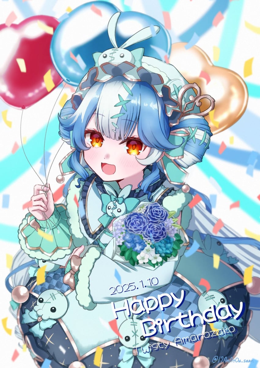 twisty amanozako (nijisanji and 1 more) drawn by 17amatou_saan