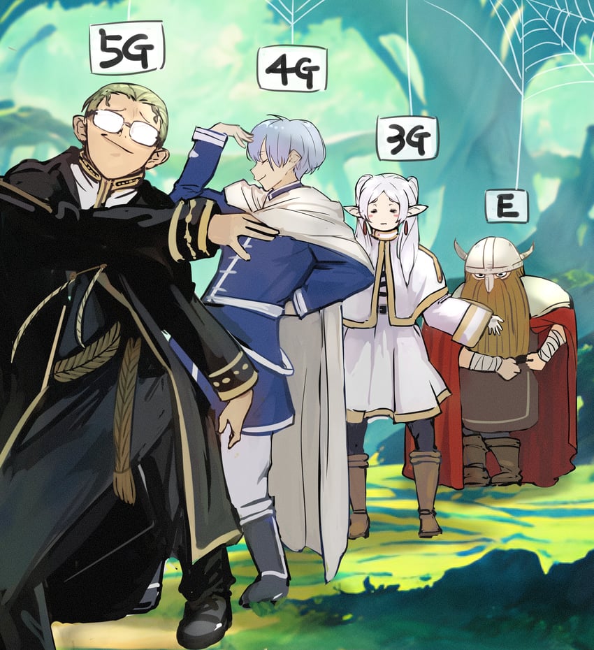 frieren, himmel, eisen, and heiter (sousou no frieren) drawn by higemu