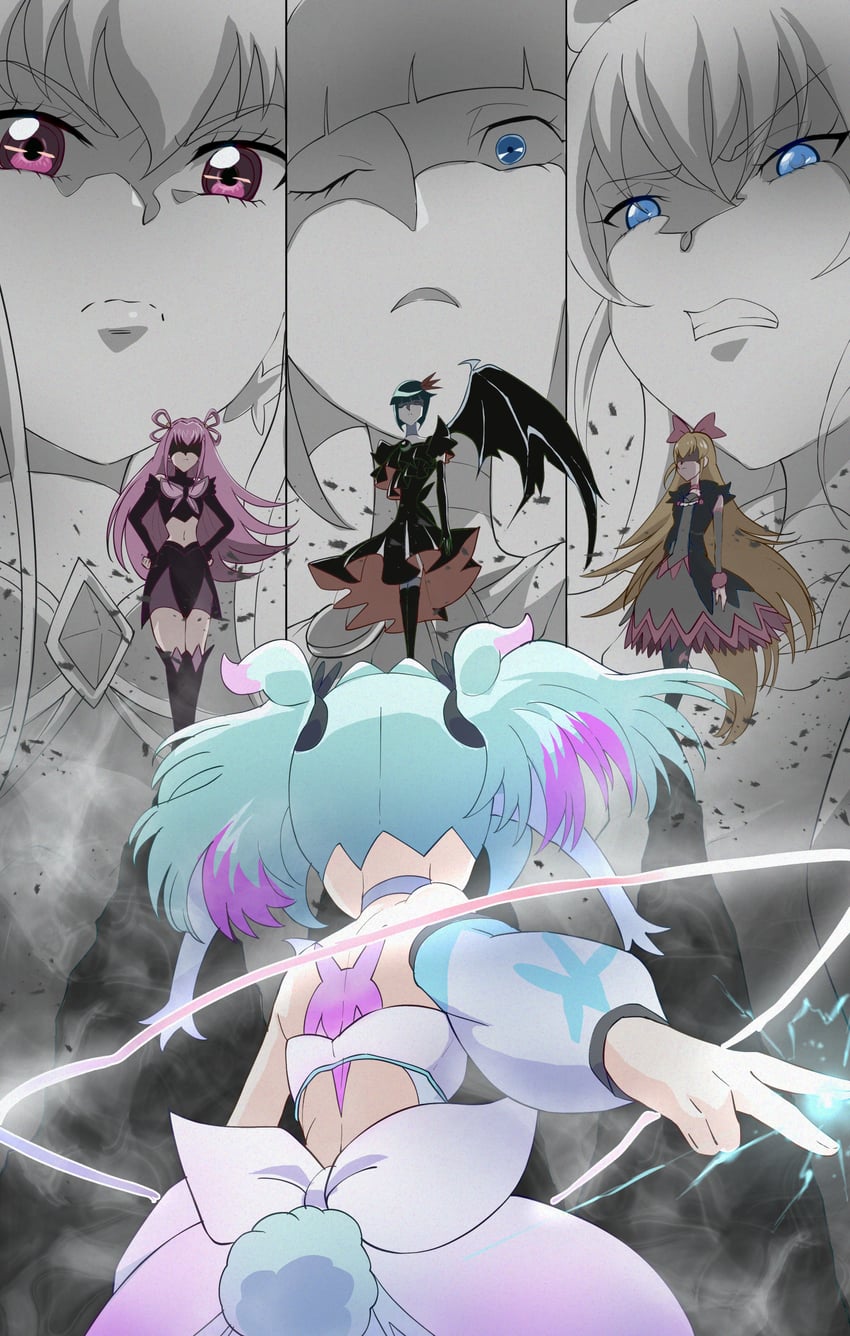 regina, dark precure, dark dream, preme, and cure supreme (precure and 5 more) drawn by que415