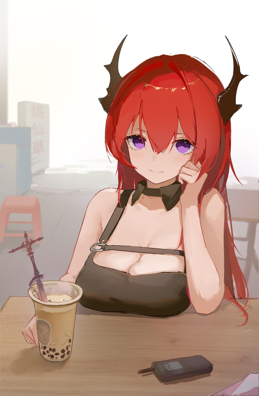 surtr and yajuu senpai (arknights and 1 more) drawn by zombie_ke