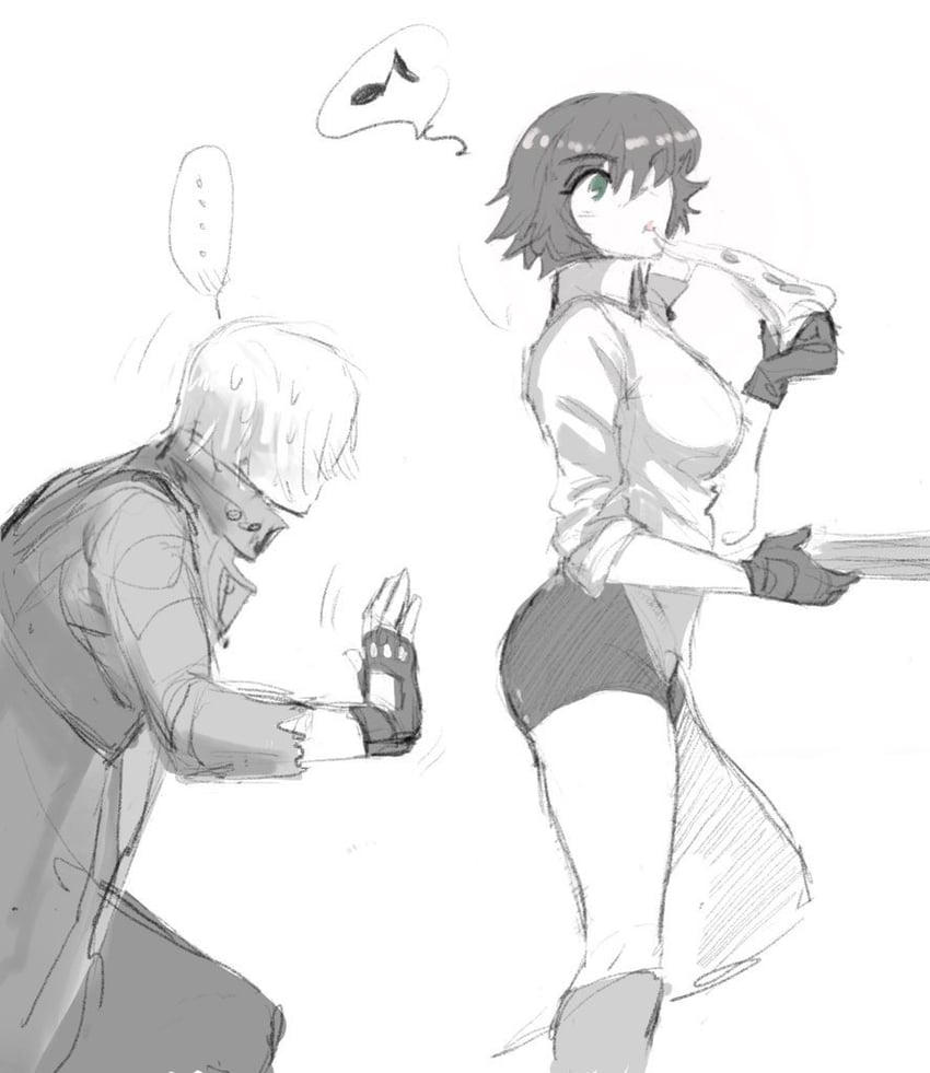 dante and lady (devil may cry and 1 more) drawn by jumpoon
