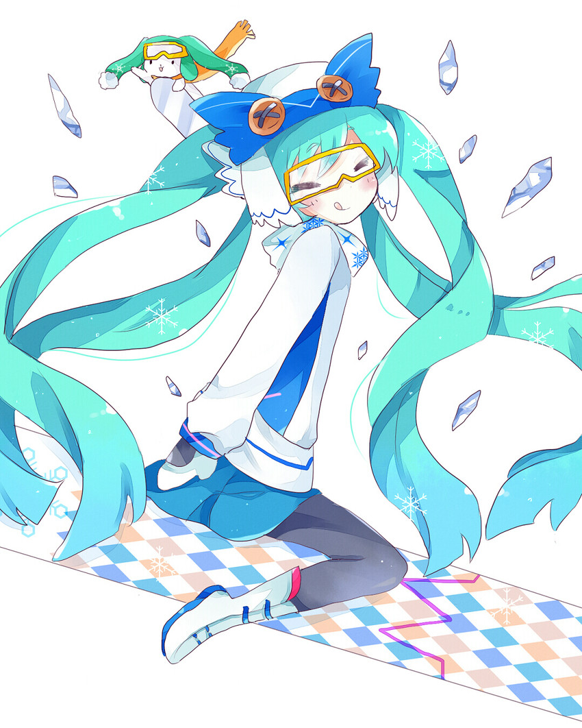 hatsune miku, yuki miku, and rabbit yukine (vocaloid and 1 more) drawn by tsukiyo_(skymint)