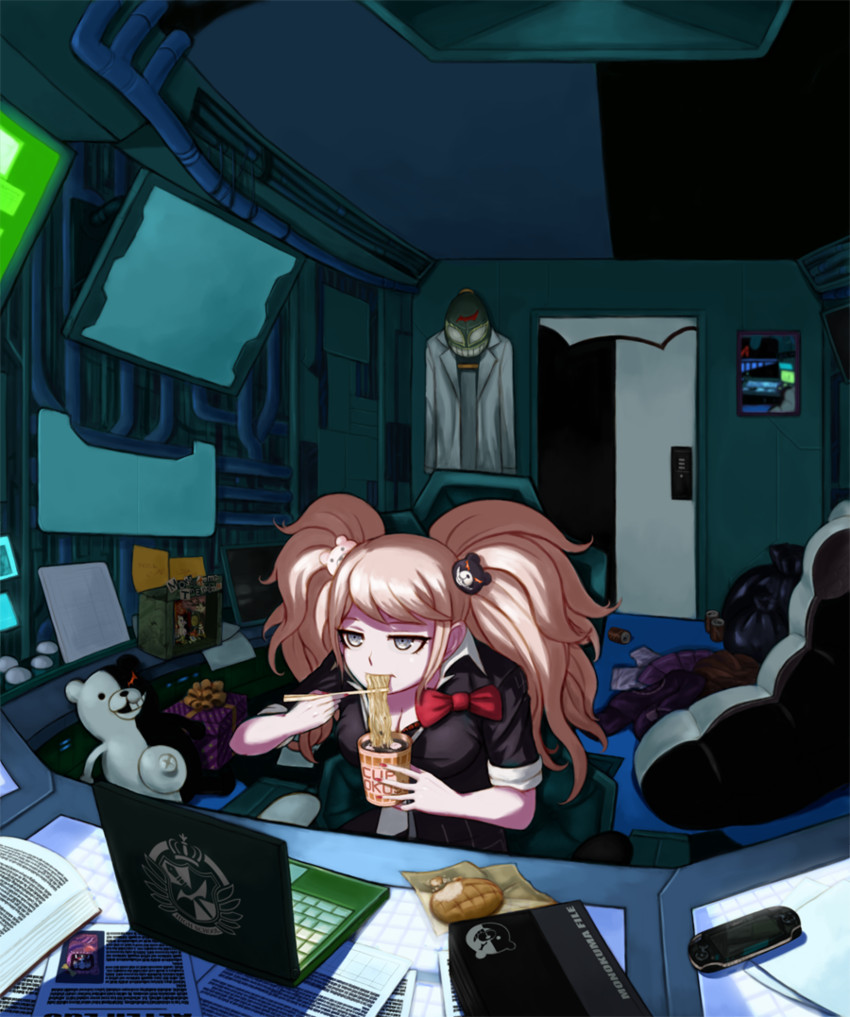 enoshima junko and monokuma (danganronpa and 1 more) drawn by sumi_(mia5210)