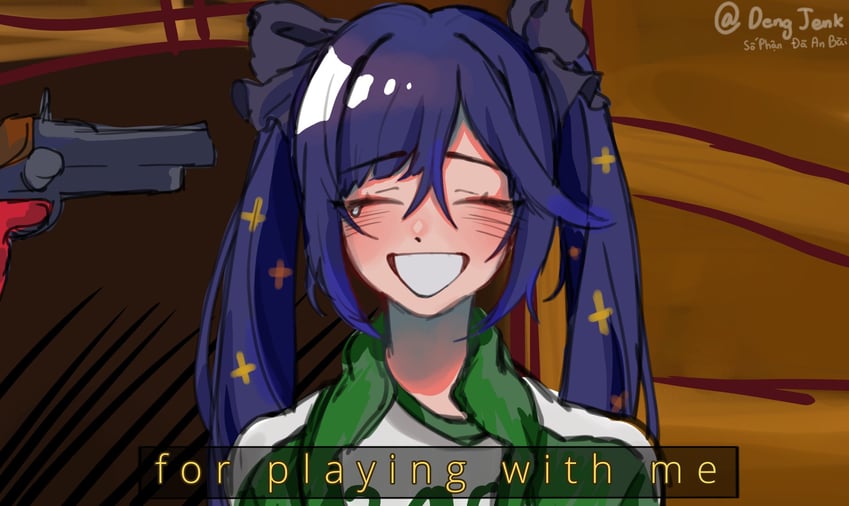 mona (genshin impact and 1 more) drawn by dengjenk