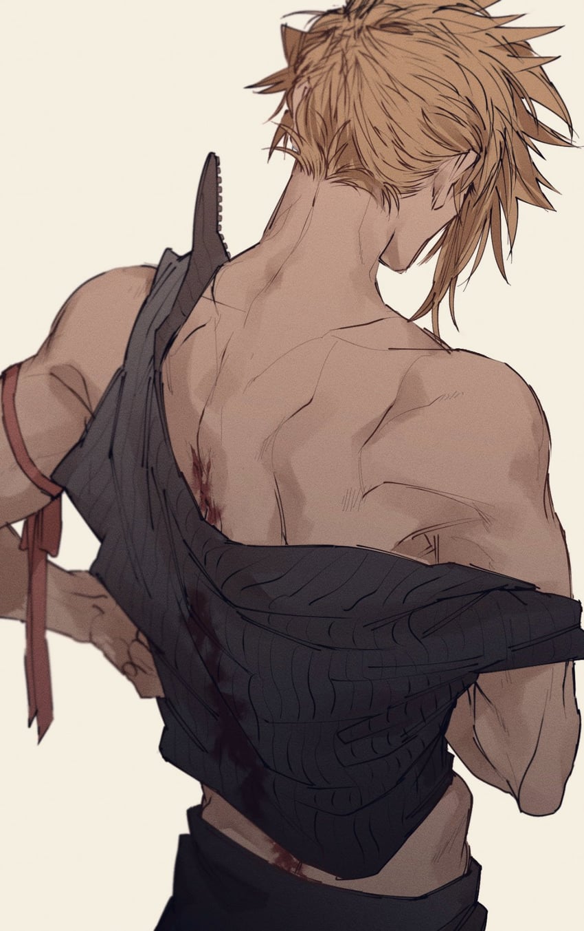 cloud strife (final fantasy and 2 more) drawn by inuue15
