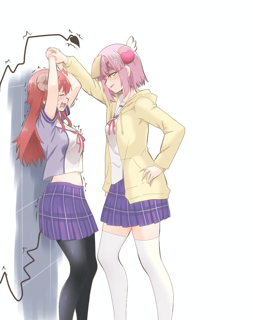 yoshida yuuko and chiyoda momo (machikado mazoku) drawn by hitorilily
