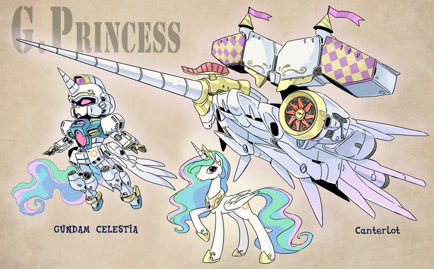 princess celestia (gundam and 3 more) drawn by shepherd0821