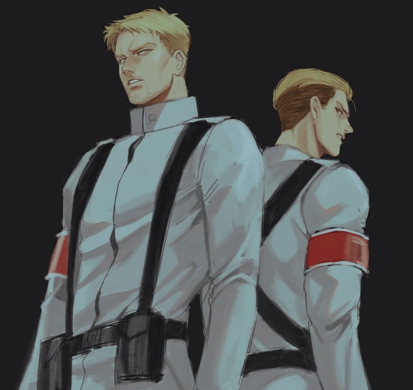 reiner braun and porco galliard (shingeki no kyojin) drawn by kogu_(nue_insideout)