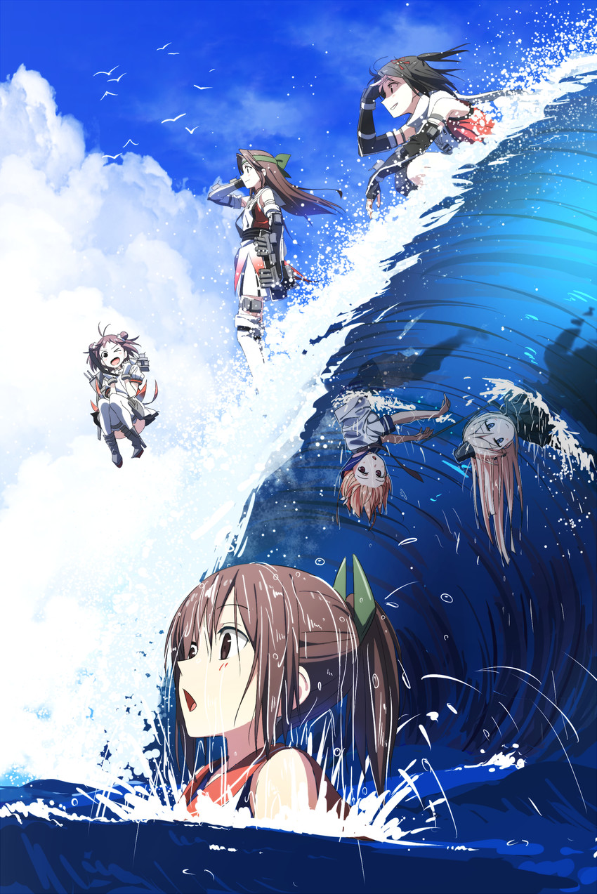 sendai, naka, i-58, i-401, jintsuu, and 4 more (kantai collection) drawn by kinosuke_(sositeimanoga)