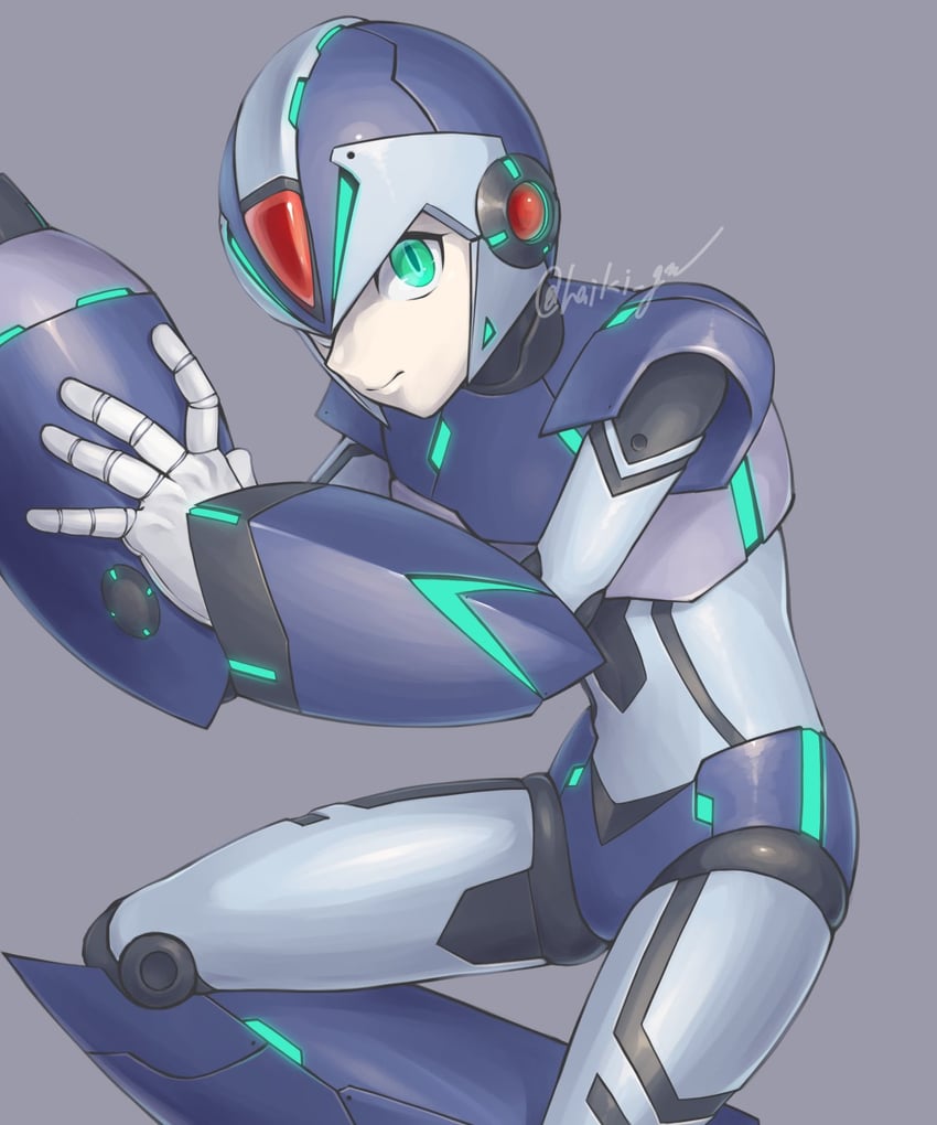 x (mega man and 1 more) drawn by haiki_gm