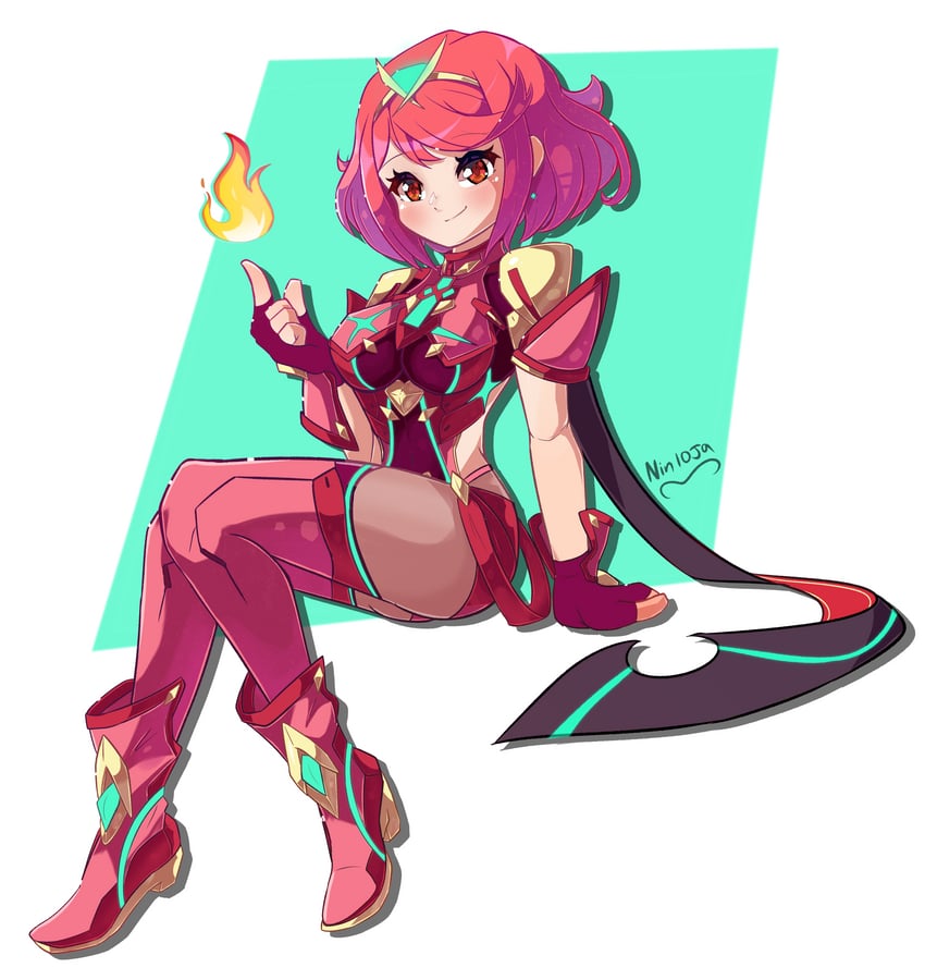 pyra (xenoblade chronicles and 2 more) drawn by nin10ja