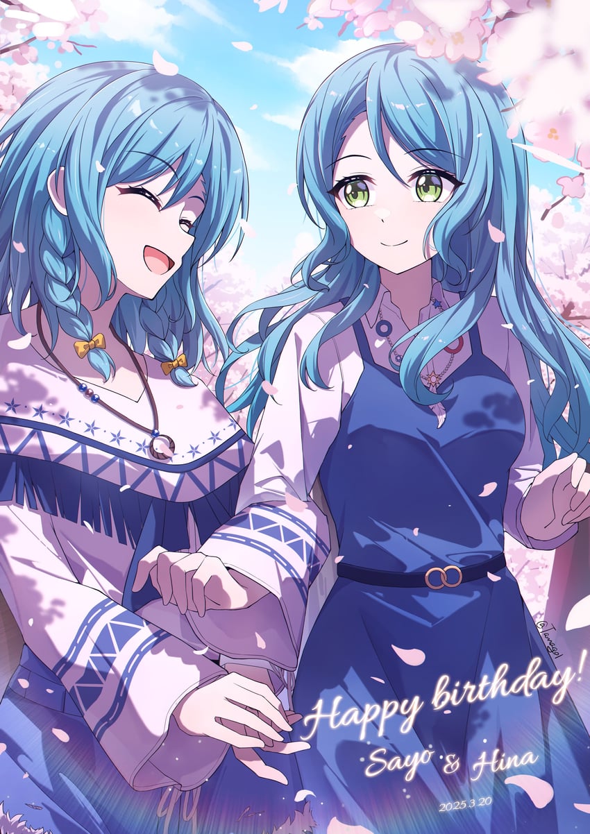 hikawa sayo and hikawa hina (bang dream!) drawn by tamag0zzz