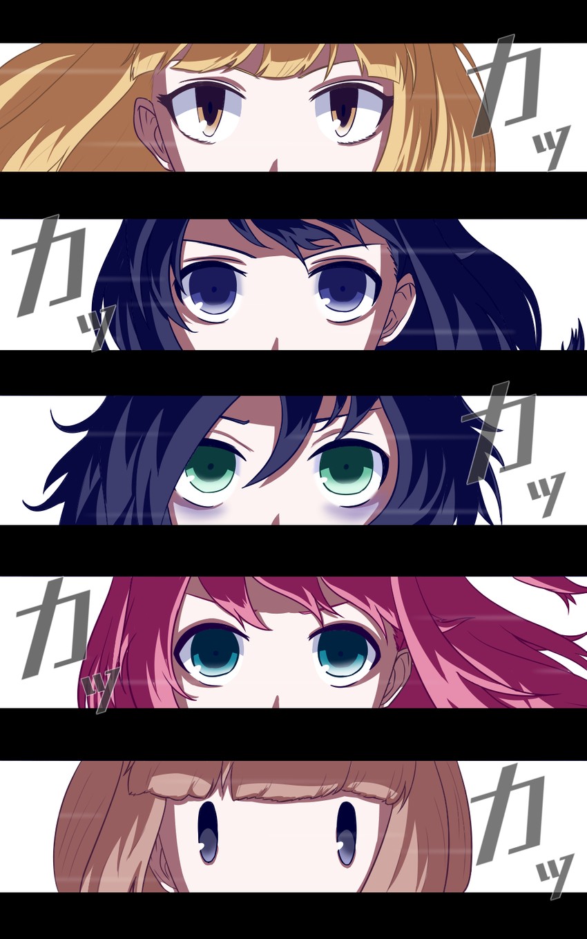 kuroki tomoko, tamura yuri, katou asuka, nemoto hina, and uchi emiri (persona and 2 more) drawn by su-su
