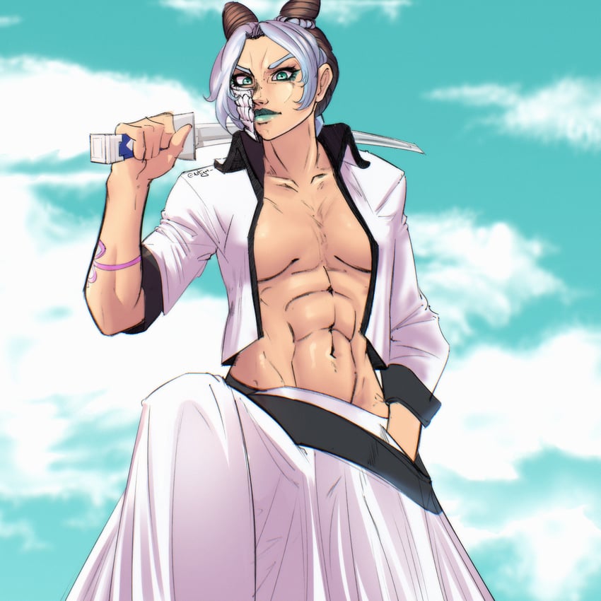 kujo jolyne and grimmjow jaegerjaquez (jojo no kimyou na bouken and 2 more) drawn by artigor