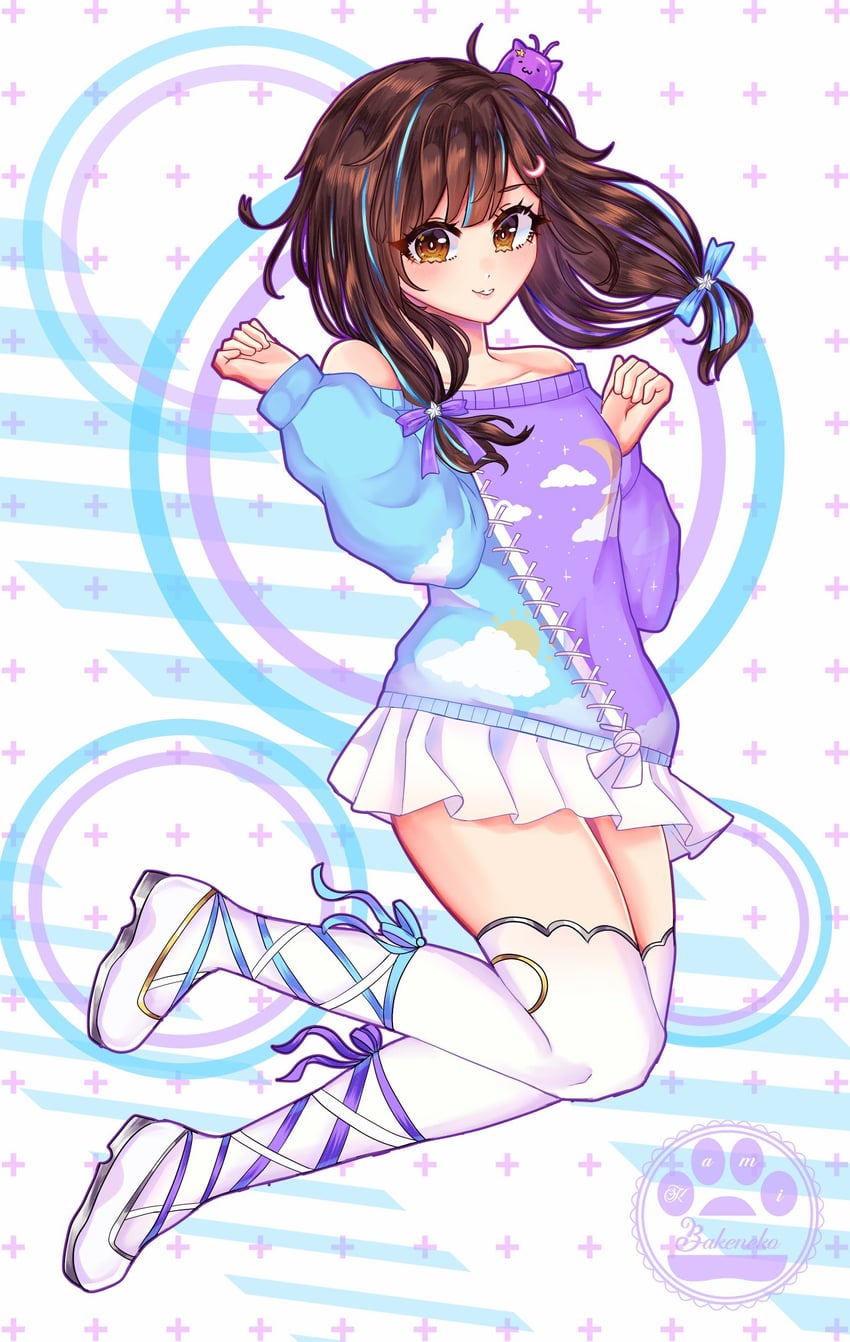 nimu and centi (indie virtual youtuber) drawn by kami_bakeneko_(artist)