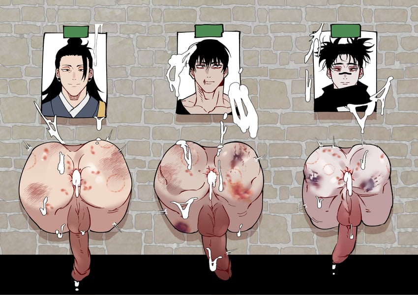 getou suguru, fushiguro touji, and choso (jujutsu kaisen) drawn by doki_(doki_66_44)