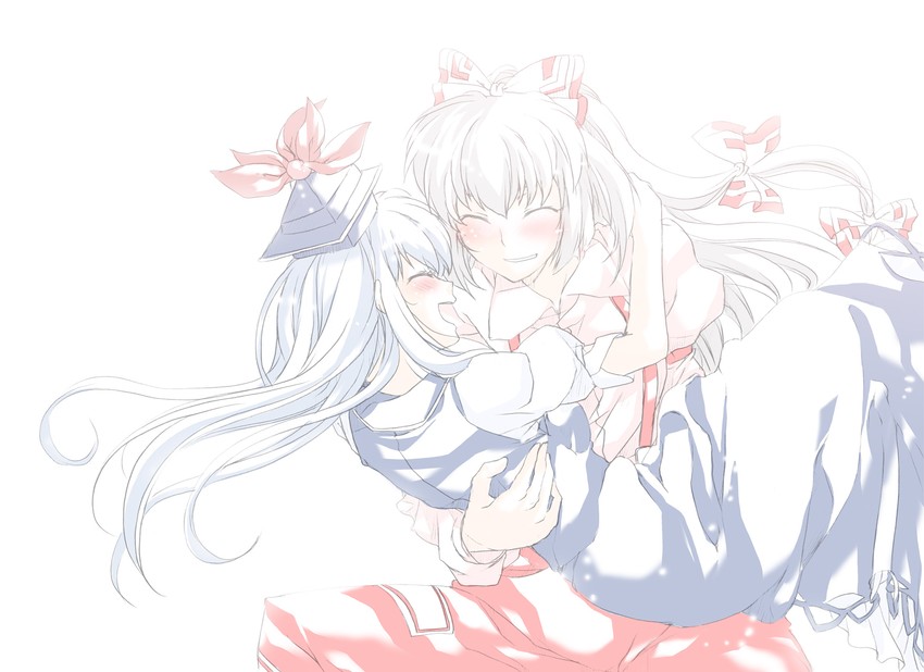fujiwara no mokou and kamishirasawa keine (touhou) drawn by elf_(stroll_in_the_woods)