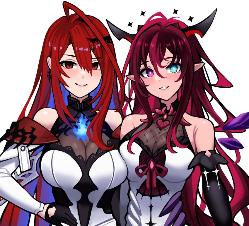 irys and elizabeth rose bloodflame (hololive and 1 more) drawn by jerrytz
