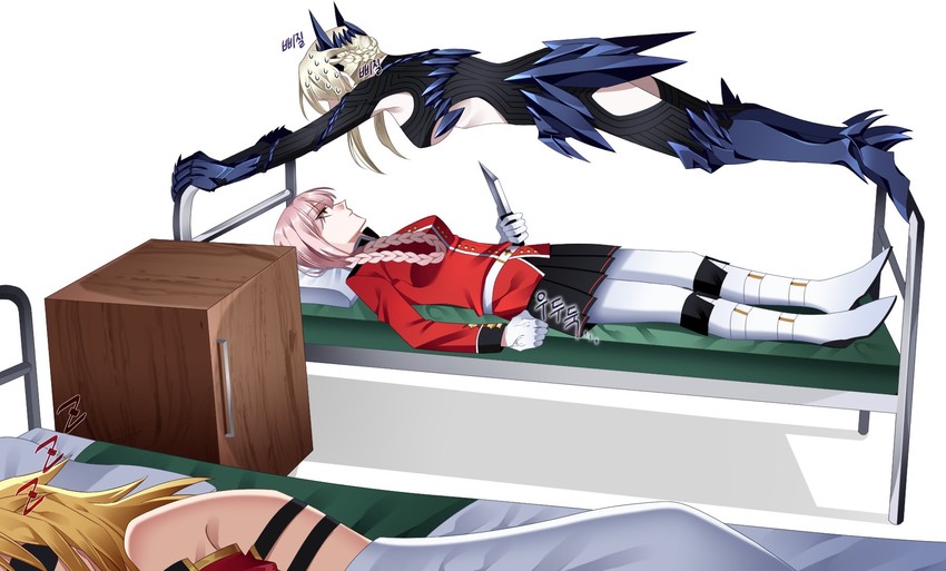 artoria pendragon, mordred, and florence nightingale (fate and 1 more) drawn by hochikass