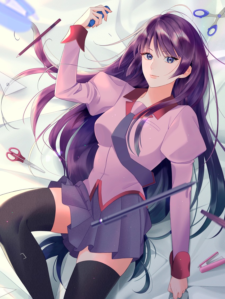 senjougahara hitagi (monogatari and 1 more) drawn by miu_888