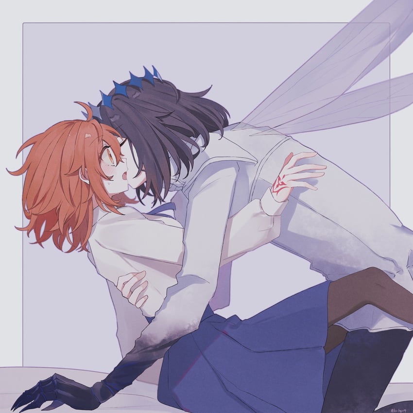fujimaru ritsuka and oberon (fate and 1 more) drawn by kriri_o0