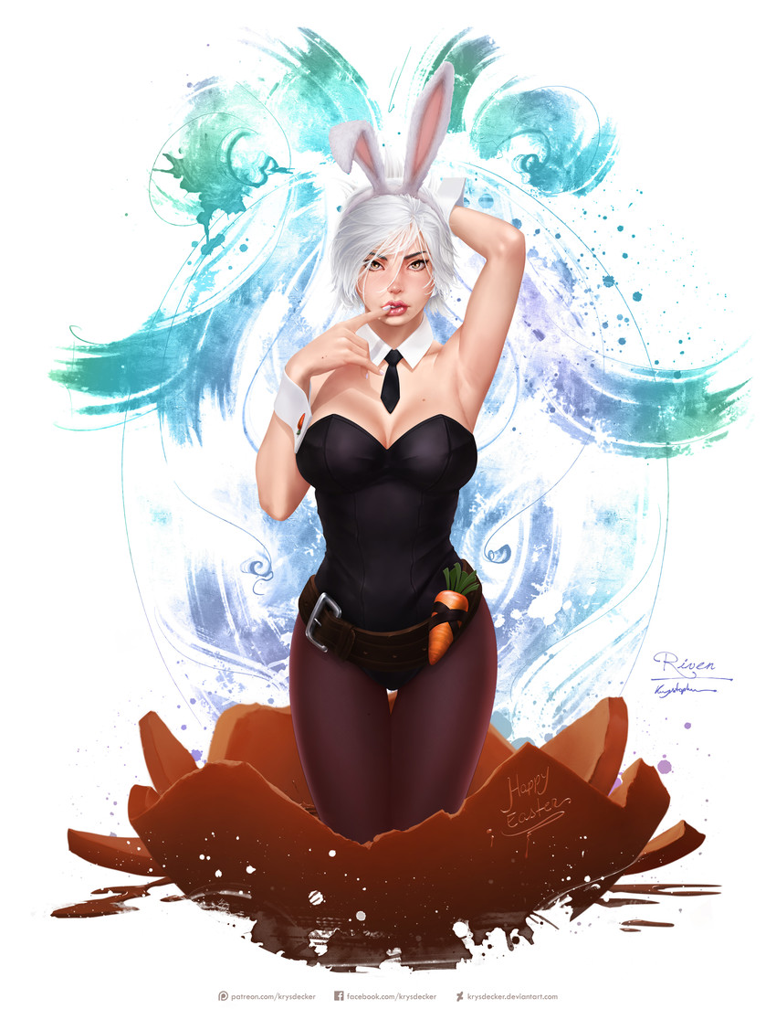riven and battle bunny riven (league of legends) drawn by krystopher_decker