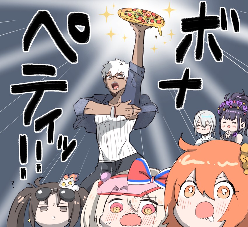 fujimaru ritsuka, illyasviel von einzbern, archer, yu mei-ren, murasaki shikibu, and 1 more (fate and 1 more) drawn by shimadu_(cimazu2)
