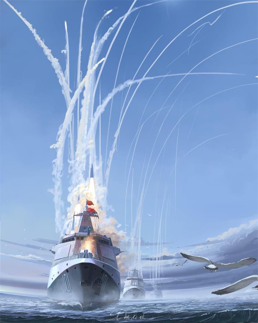 chinese destroyer nanchang (original) drawn by shouhui_lang_qun