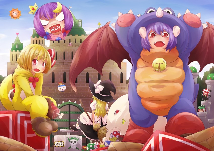 kirisame marisa, remilia scarlet, patchouli knowledge, hong meiling, rumia, and 9 more (touhou and 3 more) drawn by jagabutter