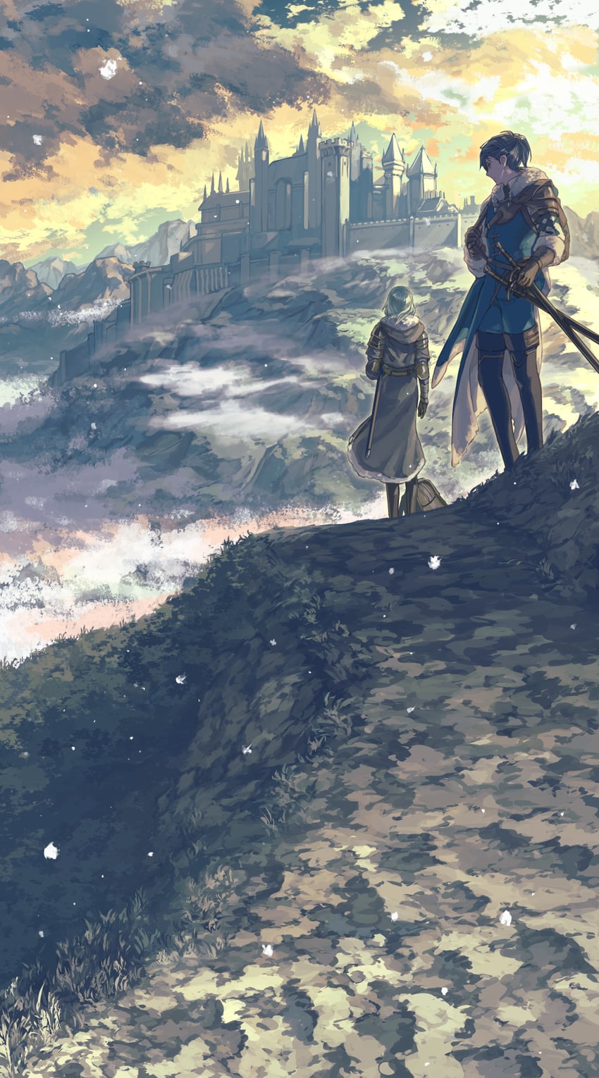 female byleth and felix hugo fraldarius (fire emblem and 1 more) drawn by harusame_(rueken)